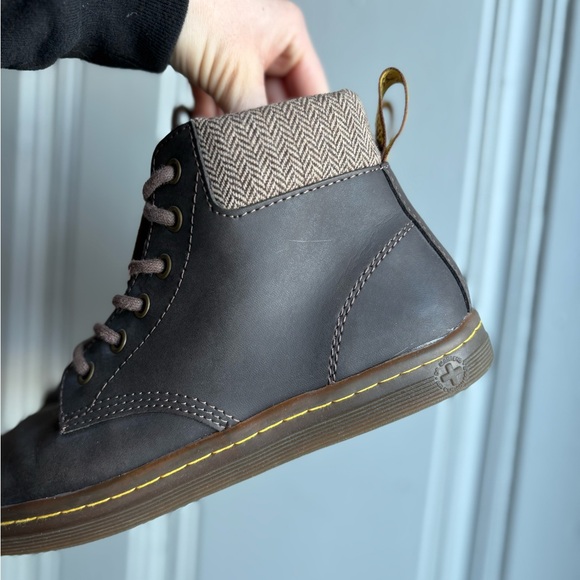 Dr Martens Maelly Brown Leather Ankle Boots Womens Size 7 Padded Collar Doc - Picture 2 of 10